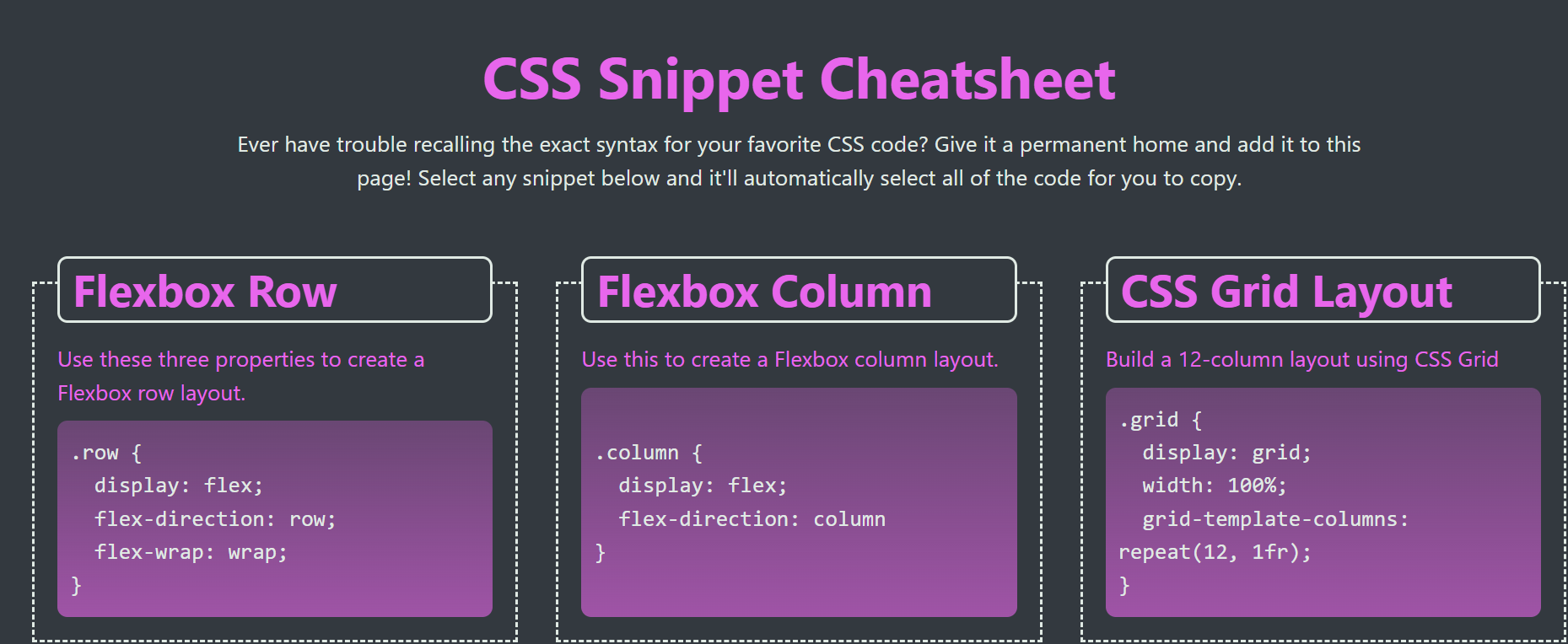 preview image of CSS Cheatsheet